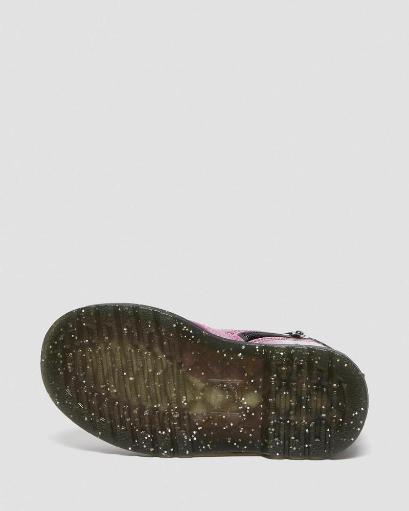 Dr Martens Toddler 1460 Glitter Snørestøvler Børn Lyserød | DK 692VRW